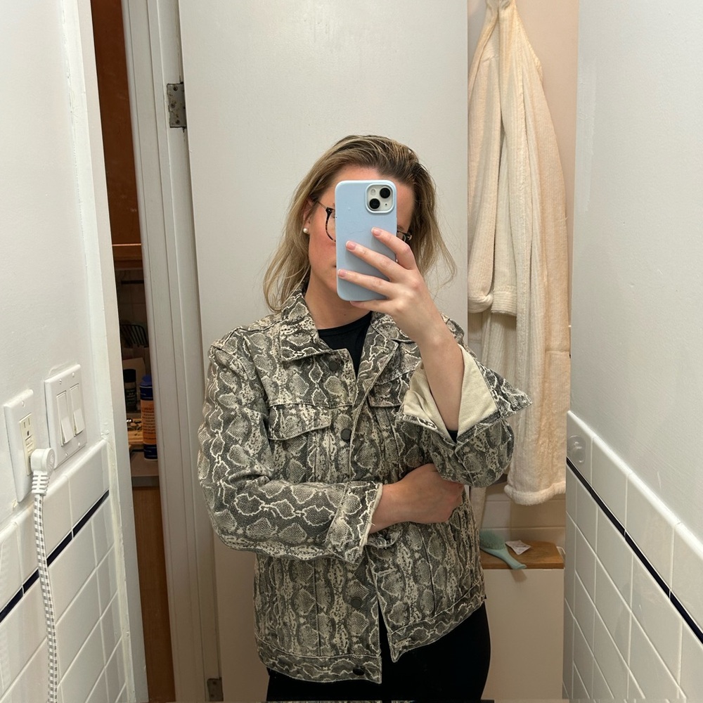 BlankNYC Denim Snake Print Women's Jacket